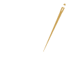 logo fabrication française, ou made in France, représentant la France dont le contour est un fil et se termine pas une aiguille dorée aux couleurs de coucou).