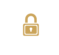 logo paiement sécurisé blanc et or représentant un cadna de sécurité dans un bouclier